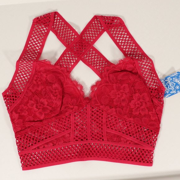 NWT Free People Sitting Pretty Brami in Red - Picture 6 of 8
